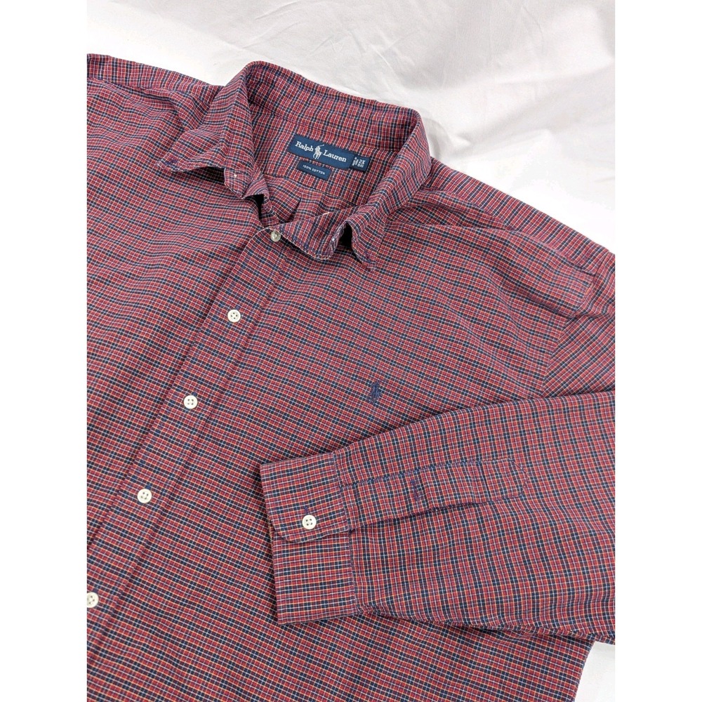 Polo Ralph Lauren Shirt Men 2XL Big 2XB Plaid Classic Fit Button Down Tartan VTG